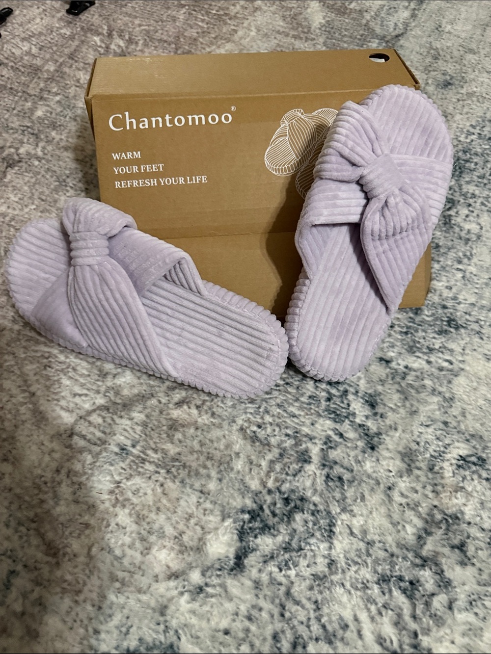 Chantomoo Light Lavender Knotted Slide Slippers